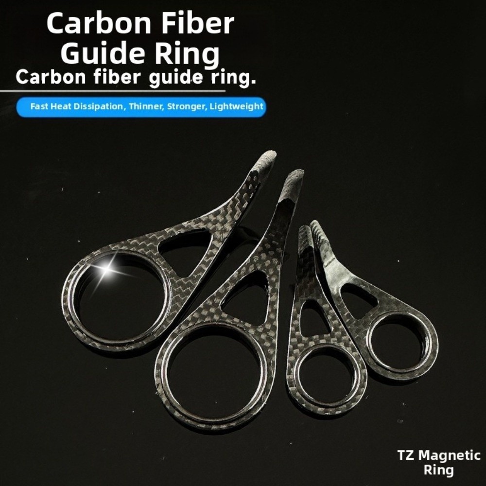 Fishing Rod Carbon Fiber - Kohlefaser-Material Rutenführungshalterung Korrosionsbeständiger TZ-Ring-Einsatz Angelrutenführungsring KT/KW-Typ